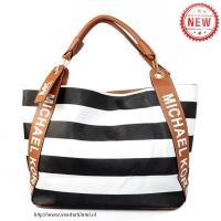 michael kors striped logo groot zwart wit bakken Nieuwe Handtassen zx4a6343